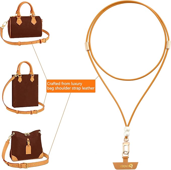 Cell Phone Lanyard Detachable Phone Chain Strap Leather 2-in-1 anti theft phone strap Multifuctional Compatible with Most Smartphones