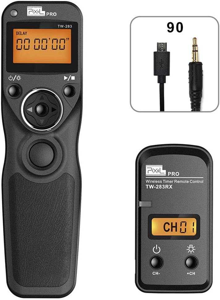 Wireless Remote Shutter Compatible for fujifilm, PIXEL TW-283 90 Remote Shutter Release 2.4G Wireless Timer Remote Control Compatible for Fuji Cameras