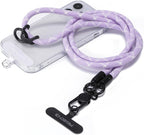 project-cb Phone Lanyard×1,Phone Tether Tab×2, Crossbody Cell Phone Lanyard,Rope Lanyard,Universal Adjustable Phone Strap(Purple)