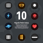 PHOTOOLEX 8400mAh Led Photography Flashlight with 4 Colors/10 Magnetic Pattern Gobos, Handheld Spotlight for Photography, 10W Rechargeable Fill Light for Photo, Content Creation, Video Recording