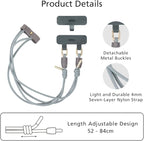 alto Crossbody Phone Lanyard: detachable patch, nylon strap with Italian leather pad, for iPhone and android full body phone cases (Cement Gray)