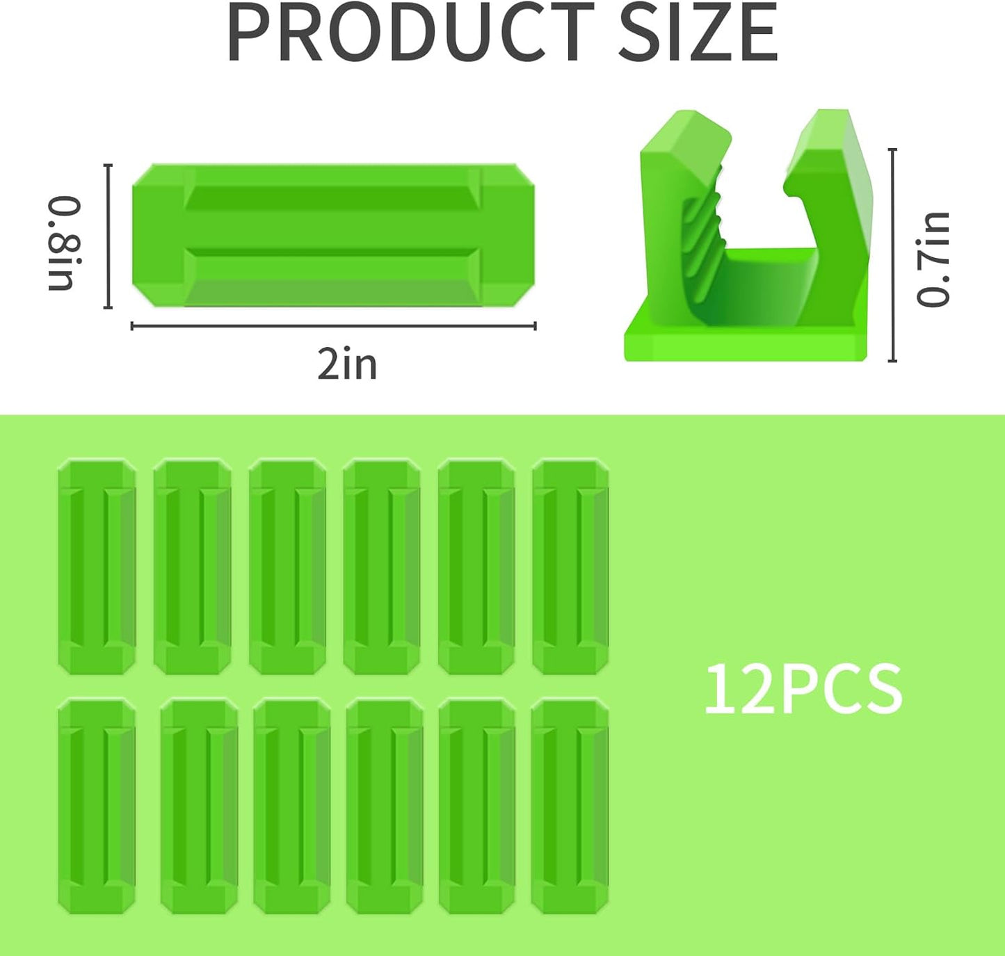 12 Pack Pen Holder for Desk, Silicone Pencil Holder with 12 Extra Adhesive Stickers, Adhesive Pen Holder & Marker Clip for Classroom Office Desk or Any Surface, Teacher Accessories Supplies (Green)