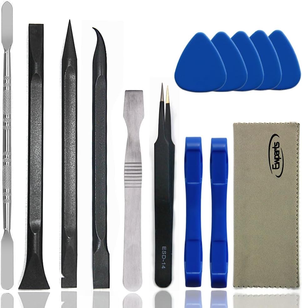 Ewparts Spudger Tool Kit Plastic Pry Tool for Electronics Repair with Metal Spudger Plastic Spudger Tweezers Opening Tool iPhone Repair Tool Kit for Phone,iPad,Computer,MacBook,Laptop Repair Kit