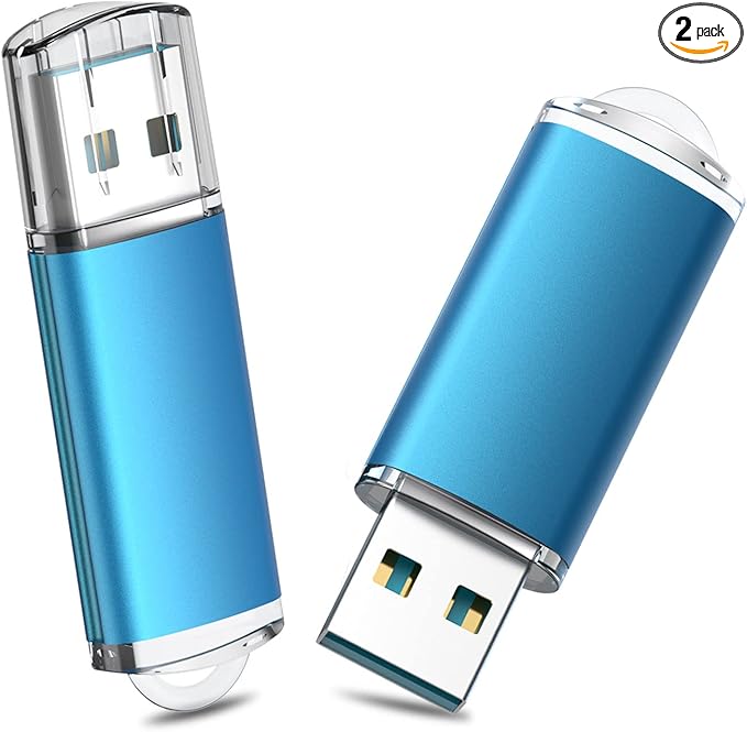 TOPESEL 2pack 128GB USB 3.0 Flash Drive High Speed 128G Thumb Drive Memory Stick Jump Drive USB Zip Drive for PC laptops, Tablets, TVs, car Audio (Blue)