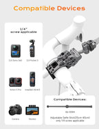 Movmax C Clamp Camera Mount for Flat Tube Road Bike, Super Clamp with 1/4"-20 Thread,E-Bike Accessories/Bicycle, Compatible with GoPro Hero13/12/11/10/ DJI Osmo 360/Action 5 Pro/4/3/Insta360 X4/X5