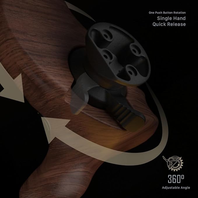 Tilta Advanced Left Side Wooden Handle (1/4-20" with Locating Pins - Type XI) | Black Walnut Wood & Aluminum Alloy Build | Quick Release Button