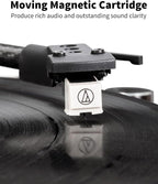 Turntable Vinyl Record Player Support Bluetooth Output Phono/Line Switch Pitch Control with Pre-Installed Counterweight & Magnetic Cartridge, Belt Drive 2 Speed
