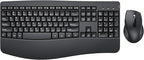 Ergonomic Keyboard and Mouse Combo - Full Size Keyboard Cordless with Palm Wrist Rest Ergonomic Mouse Wireless for Windows Computers Laptops - Black (Upgrade)