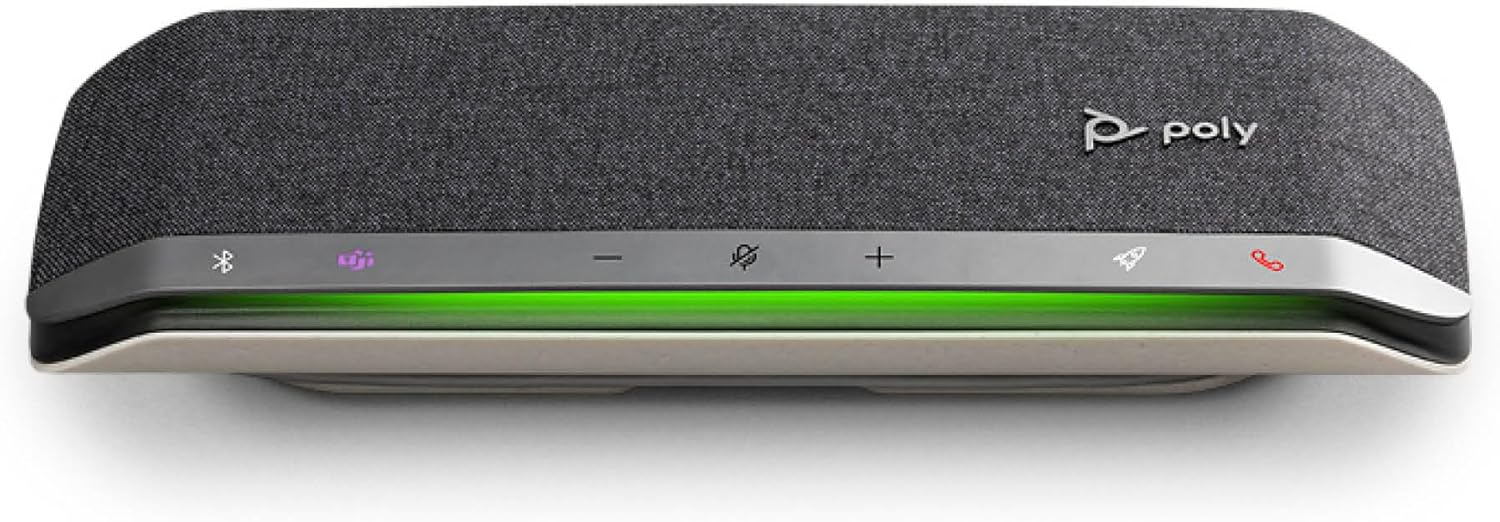 Poly Sync 40 Smart Speakerphone (Plantronics) - Flexible Workspaces - Connect to PC/Mac via USB and Smartphones via Bluetooth - Certified for Microsoft Teams – Amazon Exclusive