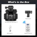 Soonpho M6 Auto Face Tracking Motorized Rotating Panoramic Tripod Head, Remote Control 360° Pan Tilt Head with Mobile Phone Clip for DSLR Cameras, Camcorders, Smartphones, Tripod