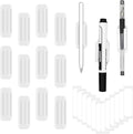 12 Pack Pen Holder for Desk, Silicone Pencil Holder with 12 Extra Adhesive Stickers, Adhesive Pen Holder & Marker Clip for Classroom Office Desk or Any Surface, Teacher Accessories Supplies (White)