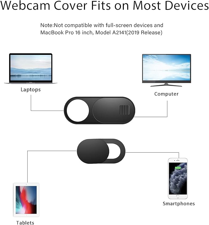 Laptop Camera Cover Slide, 12 Pack Webcam Cover, Phone Camera Cover, Ultra-Thin Computer Slide - Fits Most Laptop, Desktop, PC, Tablet, Smartphone to Protect Your Privacy and Security