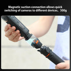 VRIG Magnetic Quick Release Mount Adapter with 1/4" Screw Thread for DJI Osmo Action Pocket3,Insta360 X5/X4/X3,1/4" Screw Hole for Tripod, Monopod