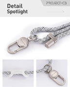 project-cb Cell Phone Lanyard 1,Phone Tether Tab 2,Crossbody Strap,Lanyards for Around the Neck,Adjustable Strap 80-160cm (FoggyBlack-S)