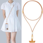 Leather cell phone lanyard Detachable Phone Chain Strap 2-in-1 Phone Charm with