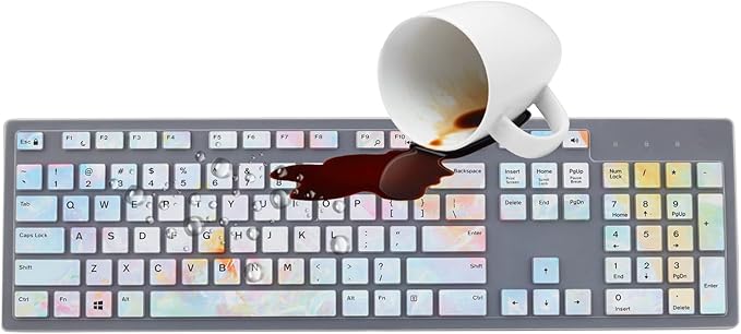 Keyboard Cover Skin for Dell KM636 KB216 KB216t KB216d KB216p Wired & Wireless Keyboard, Dell Optiplex 5250 3050 3240 5460 7450 7050, Dell Inspiron Desktop 24" 27" 5400 5490 7700 7790 3475 3670 3477