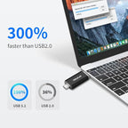 Thkailar USB C Thumb Drive 128GB OTG USB 3.1 Flash Drive Dual for Business Traveler Compatible with Android Phone/PC/Mac Pro External Storage Data(Black)