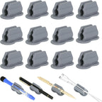12PCS Pen Holder for Desk, Upgraded Adhesive Pen Pencil Holder for Desk Wall Clipboard Car Silicone Pens Markers Pencils Organizer Teacher Supplies Office Supplies (12PCS Gray)