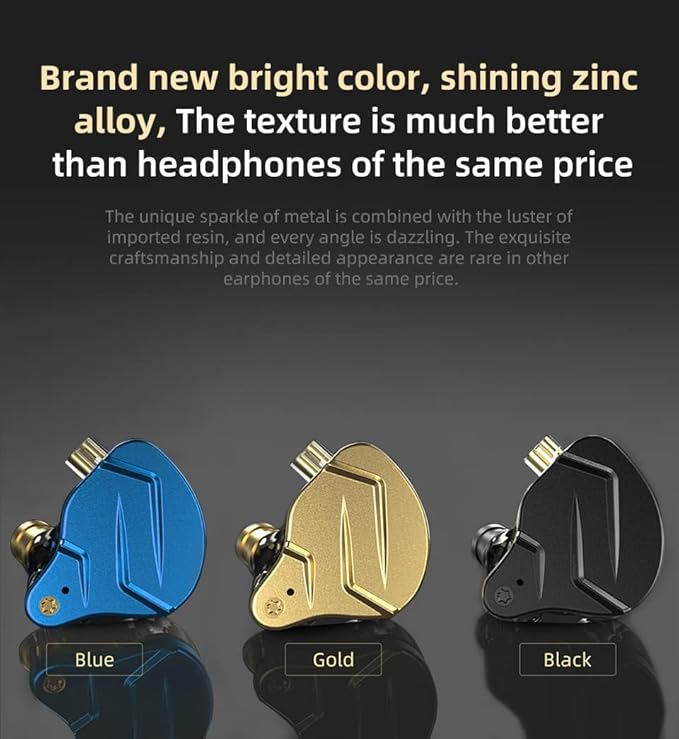 KZ ZSN Pro X Dual Driver in Ear Earphone 1BA 1DD Wired Earphone HiFi Sport Gaming Earbuds Headphones Compatibility for Phone Computer Tablet