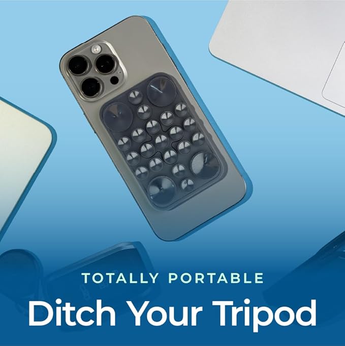 The Clingy Thingy Magnetic Sticky Phone Grip - Removable iPhone Suction Grip for Hands-Free FaceTime - Workouts, Influencers & Content Creator Essentials, Compatible with iPhone 12-16 (Black)