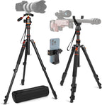 68" Tripod for Camera & Shooting Tripods, 2 in1 Camera Tripods & Monopods with Handle, Aluminum Rifle Tripod & Hunting Stick, Heavy Duty Tripod for DSLR,Canon,Nikon,Sony and Gun,Extra Carry Bag