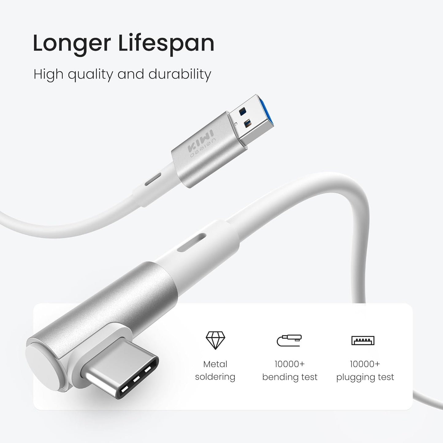 KIWI design 16FT Link Cable Compatible with Oculus/Meta Quest 3S Accessories, and Quest 3/2/Pro/Pico 4, USB 3.0 to USB C Link Cable with 5Gbps Super Speed