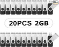 TOPESEL 20PCS 2GB Bulk USB 2.0 Flash Drive Swivel Memory Stick Thumb Drives Pen Drive (2G, 20 Pack, Black)