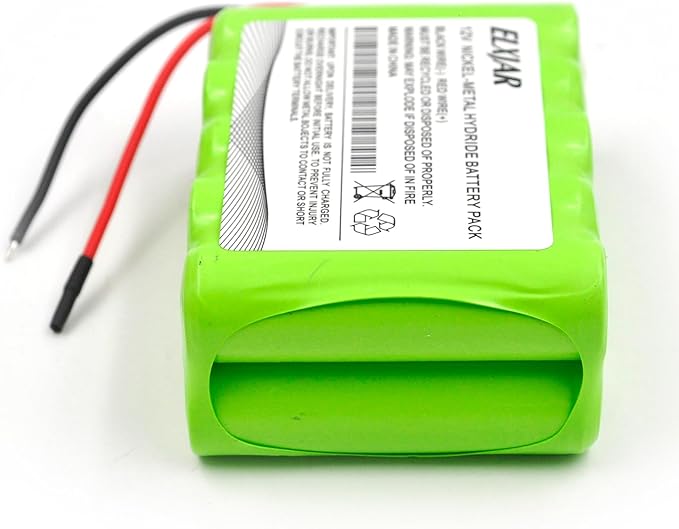 (2-Pack) 12V NiMH Battery Pack AA2000mAh, 10-Cell Rechargeable Replacement for RC Models, LED Kits, Medical Equipment, DIY Projects