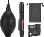 QWORK Camera Lens Cleaning Kit - 4-in-1 Includes Lens Cleaning Pen, Microfiber Cloths, Air Blower - Compatible with Sony, Nikon, Canon, DSLR Cameras & Cell Phones