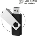 20Pack 1GB USB Flash Drive 2.0 Stick, TOPESEL Bulk Thumb Drive Swivel 1GB Pen Drive Jump Drive for Data Storage (20Pack Black)