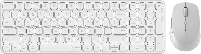Rapoo 9360M Wireless Keyboard and Mouse Combo, Blade-Series E9310M 99-Key Ultra-Thin Keyboard and M300G Silent Mouse, Support 4 Devices, Quiet, Compact, Battery Powered, for Windows/Mac/Linux/Chrome
