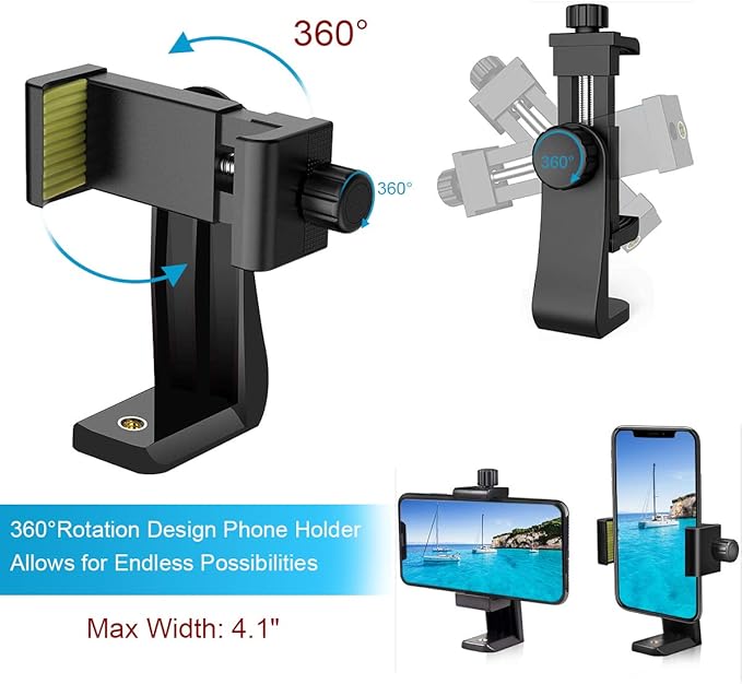 Endurax 60" Phone Tripod for Canon Camera Stand with Universal Phone Mount & Remote Shutter Max Load 6.6 lb