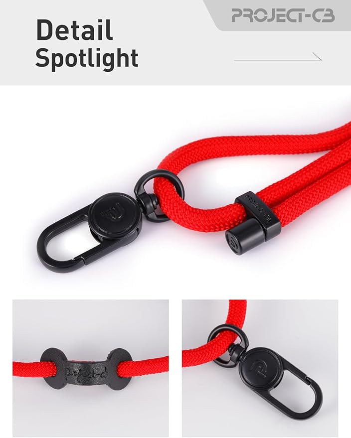 project-cb Cell Phone Lanyard 1,Phone Tether Tab 2,Phone Crossbody Strap,Lanyards for Around the Neck,Adjustable Phone Strap(Red-B)