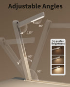 SAIJI Laptop Bed Tray Desk with LED Desk Light, Adjustable Laptop Stand for Bed, XX-Large PVC Leather Foldable Table with Book Stand, Wrist Rest, Extra Leg Room (Grey)