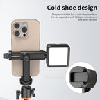 VRIG Smartphone Tripod Mount Adapter with 1/4 inch Screw Cold Shoe, Vertical and Horizontal Phone Holder Rotatable Bracket, Adjustable Clip for iPhone, Android, Selfie Stick, Camera Tripod Stand