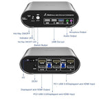 2 Computers 2 Monitors (HDMI + DP) Automatic KVM Switch, 4K@144Hz, 2K@240Hz, Hotkey Switching, Audio and Microphone Output, Aluminum Shell Digital Display, HDR10 with Cables
