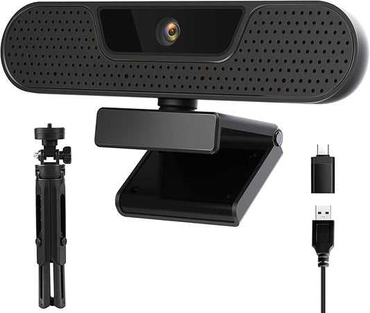 1080P 60FPS Webcam, VIZOLINK FHD computer video camera with 4 Noise-canceling Microphone, Privacy Cover and Tripod for PC/Mac, Work with Live Streaming, Gaming, Video Calls, ZOOM, Skype, OBS, Facetime