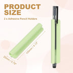 PATIKIL 2 Pcs Adhesive Pencil Holders, 105mm Long Universal Pencil Clip Silicone Pen Holder Office Pen Organizer for Desk Wall Clipboard Notebook Tablet Case Stylus, Green