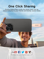 MFi Certified 512GB Flash Drive for iPhone iPad, IMKAR Memory Stick Storage for Photos Videos, Compatible with iPhone iPad Android and PC, Plug and Play No Application Required (Rose Gold)