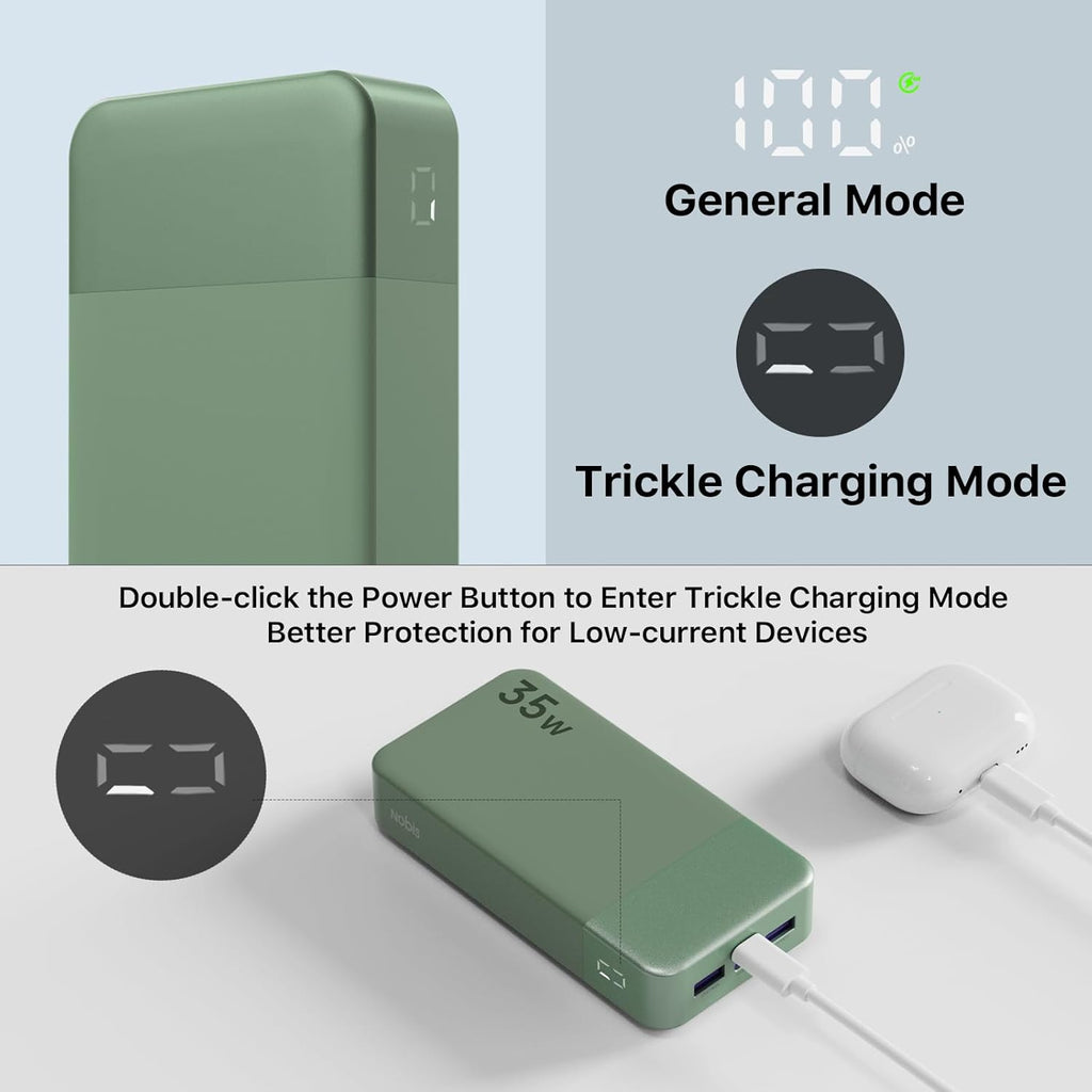 NOBIS Portable Charger, 20000mAh Power Bank, 35W Power Bank Fast Charging, Battery Pack with C to C Cable, Battery Bank with Digital Display for Phone Android etc