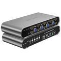 4 Computers 2 Monitors USB 3.0 HDMI KVM Switch 4K@60Hz with Hotkey Switching, Automatic Switching 4 Port Dual Monitor, Aluminum, Digital Display, USB 3.0 Audio/Mic, EDID, HDR10 with Cables