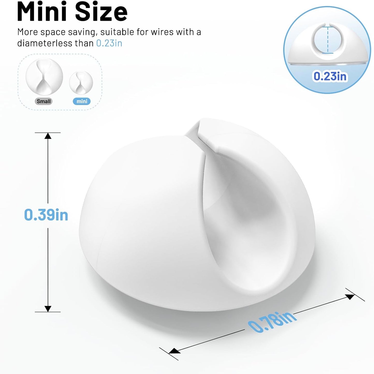 18 Pack Mini Cable Clips, Znben Cord Organizer Holder Adhesive Cord Management Charger Wire Holder Clips for Desk, Home, Office, Car, Cubicle, Nightstand White