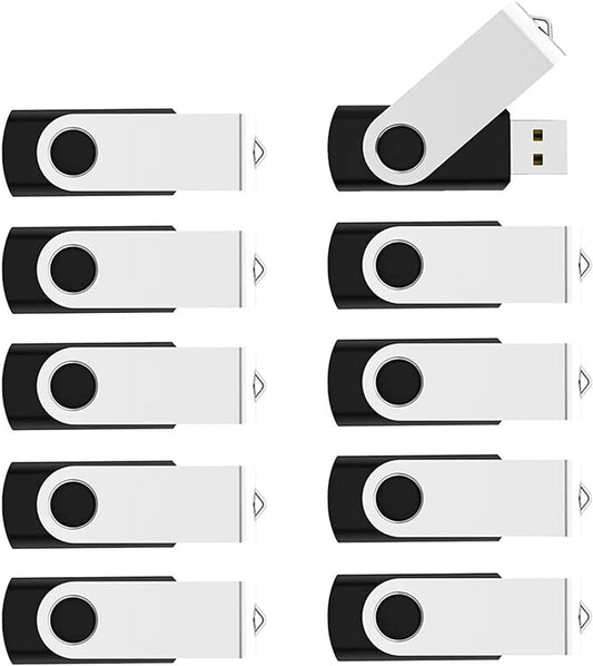 KOOTION 50pcs 32GB USB Flash Drive 32 gb Bulk Flash Drives 50 Pack Thumb Drive Swivel Memory Stick Jump Drive Keychain Design Black