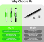 12 Pack Pen Holder for Desk, Silicone Pencil Holder with 12 Extra Adhesive Stickers, Adhesive Pen Holder & Marker Clip for Classroom Office Desk or Any Surface, Teacher Accessories Supplies (Green)