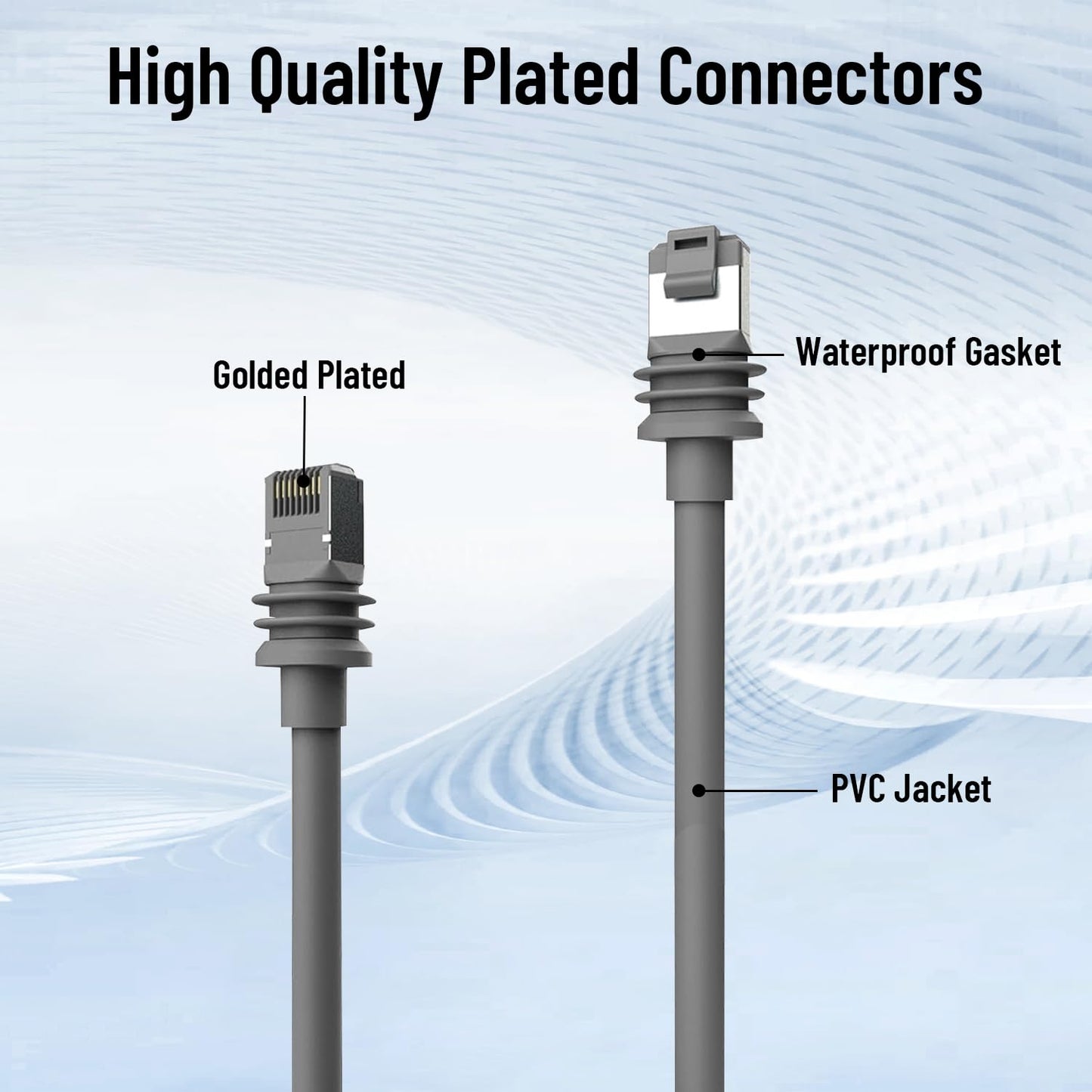 150FT Starlink Gen 3 Replacement Cable for Rectangular Satellite - Waterproof Outdoor V3 Standard