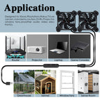 Dual 80mm Cooling Fan - 10-Speed USB 5V/DC 12V Power, IPX5 Waterproof for Tablet, TV, Router, Xbox, DVR, Computer Cabinet, Greenhouse & Kennel Component Cooling