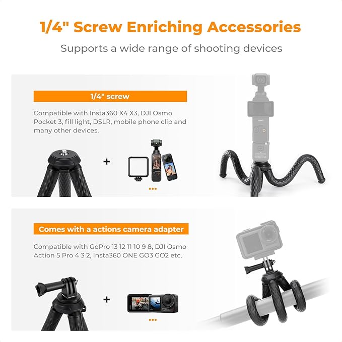 K&F Concept Flexible Tripod, Magnetic Flexible Phone Stand with Wireless Remote, Mini Vlogging Tripod for Magsafe iPhone 16 Pro Max/15/14/13/12 All Phones and Actions Camera.