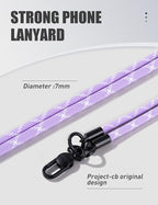 project-cb Phone Lanyard×1,Phone Tether Tab×2, Crossbody Cell Phone Lanyard,Rope Lanyard,Universal Adjustable Phone Strap(Purple)