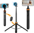 K&F Concept 63'' Magnetic Selfie Stick Tripod for iPhone, Lightweight Cellphone Stand with Wireless Remote, Compatible with iPhone 16 Pro Max/15/14/13/12 Series and All Phones