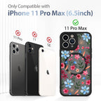 AIGOMARA Magnetic Case for iPhone 11 Pro Max [Compatible with MagSafe] Cute Pink Blue Flower Floral Pattern Soft TPU Bumper Hard PC Back Anti-Fall Shockproof Protective Slim Cover for Women Girls